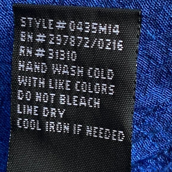 I.N. Studio Button Front Top Roll Tab Sleeve Sz M Blue #106B - Picture 8 of 8